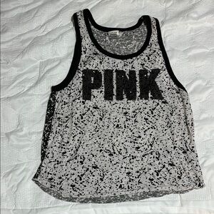 Victoria's Secret Pink Speckled Tank Top - Black and Gray